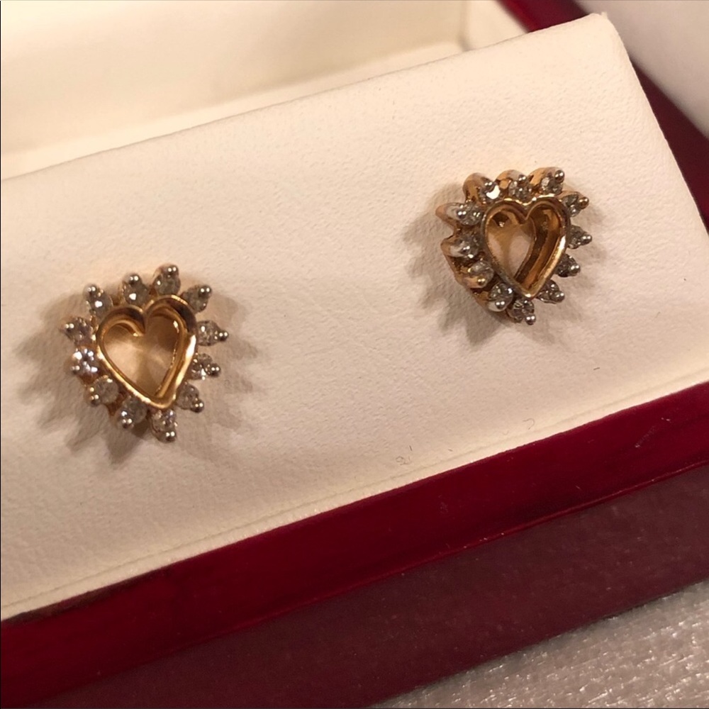 NEW - 1990’s Vintage Love Story Diamond Earrings